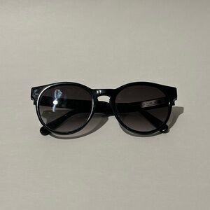 Ferragamo Black Round Sunglasses